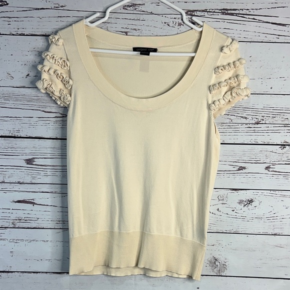 august silk Tops - August Silk Cream Ruffle Sleeve Blouse